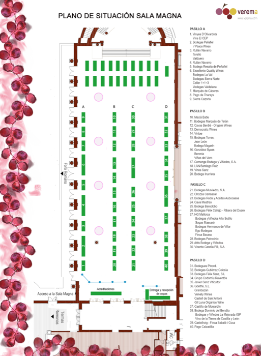 Plano de expositores de Experiencia Verema Mallorca 2017