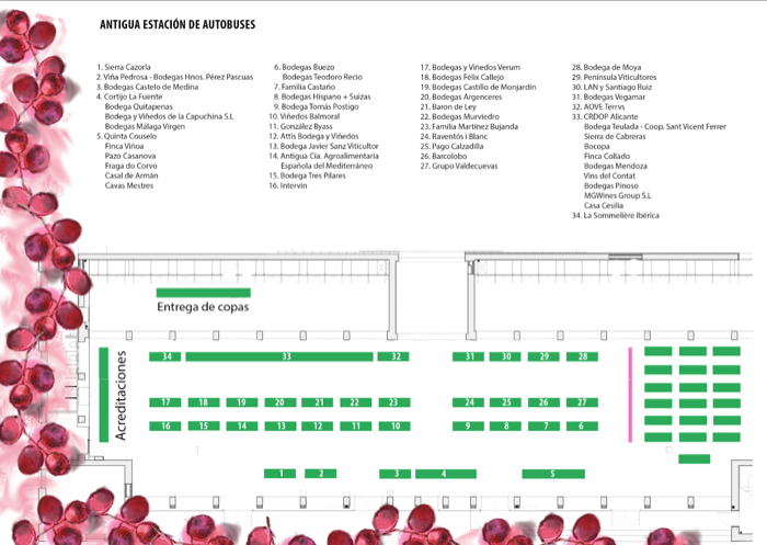 Plano de expositores de Experiencia Verema Alicante 2017