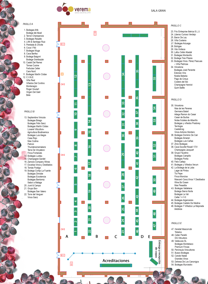 Plano de expositores de Experiencia Verema Barcelona 2018