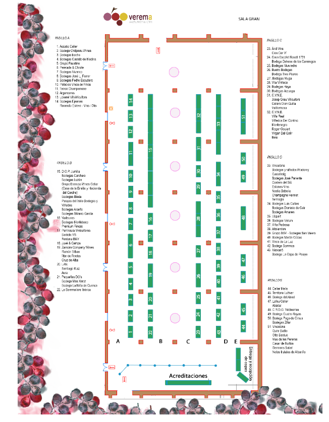 Plano de expositores de Experiencia Verema Barcelona 2019