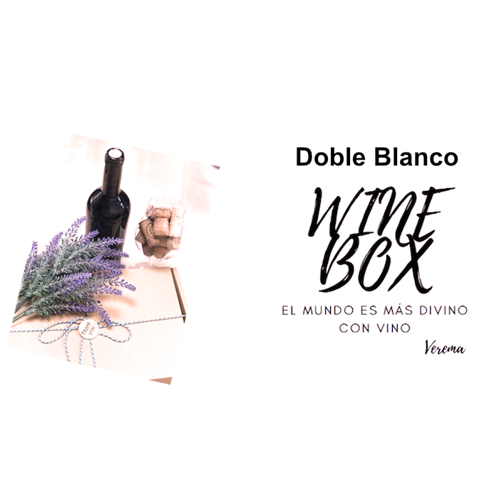 Wine Box Verema Doble blanco Caja sorpresa, botellas vino blanco, más sorpresas
