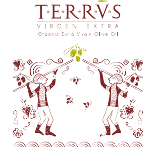 Caja de 12 bot. de 250 ml TERRVS AOVE ecológico Etiqueta del AOVE Terrvs