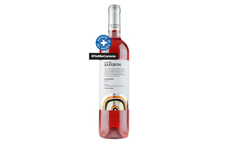 Over the Rainbow Rosado Monasterio de las Viñas 2019 Vino solidario Over the Rainbow. DOP Cariñena, Rosado, 100% Garnacha