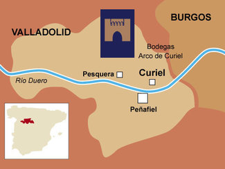 Mapa de acceso a Bodegas Arco de Curiel