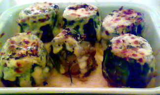 alcachofas gratinadas rellenas de foie