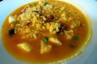 arroz meloso de bacalao y coliflor
