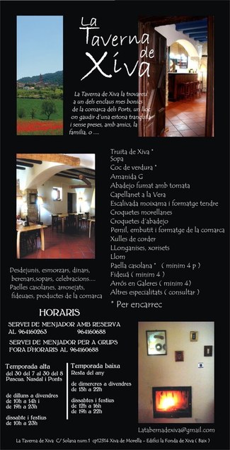 Restaurante La Taverna de Xiva en Xiva de Morella