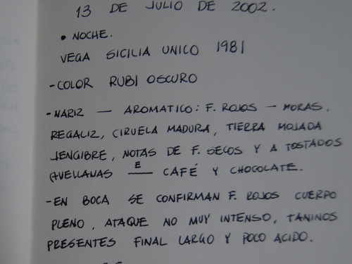 Viejas notas de cata, viejos recuerdos...