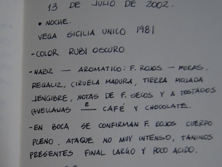 Viejas notas de cata, viejos recuerdos...