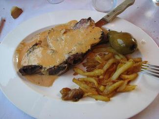 Entrecotte con salsa de ceps (boletus)