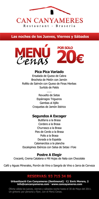 MENU CENAS