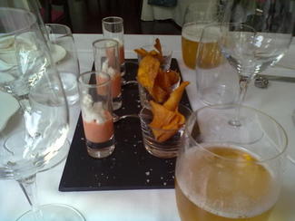 Aperitivo gazpacho sandia