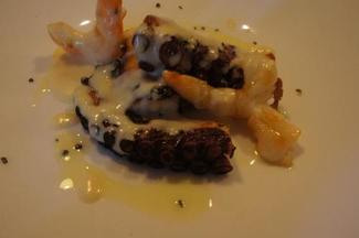 El pulpo con crema de beacon