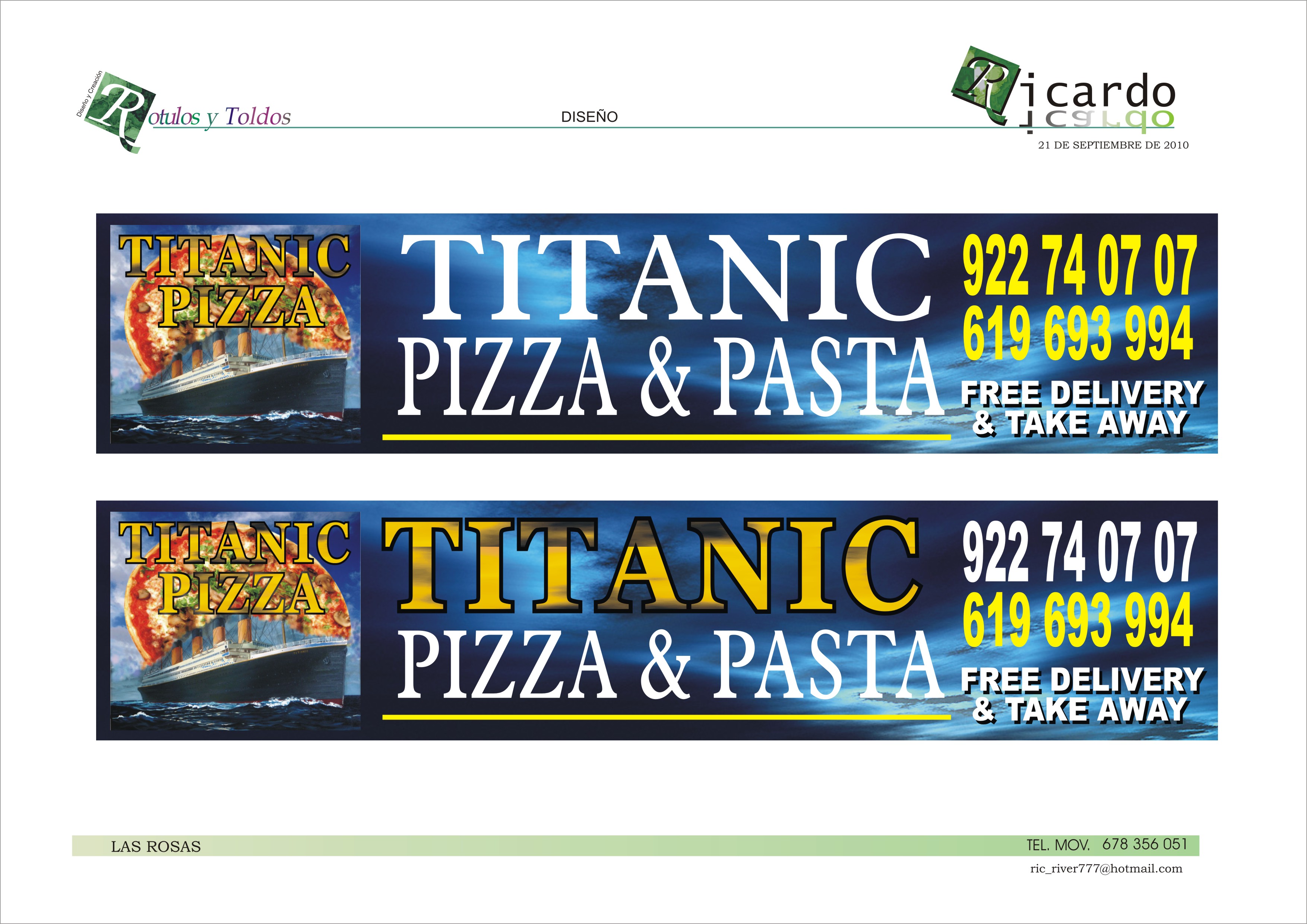 Restaurante TITANIC pizza & pasta Adeje