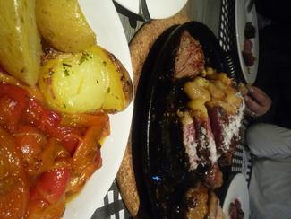 buen chuleton y mejor acompañamiento