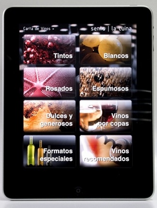 Carta de vinos en Ipad