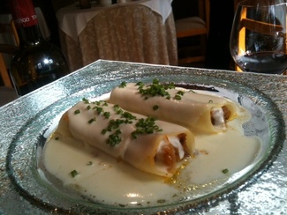 Canelones de morcilla