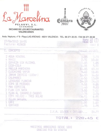 Restaurante La Marcelina en Valencia