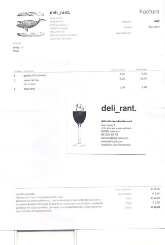 Restaurante Deli_rant en Valencia