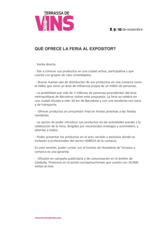 Terrassa de Vins. Una nueva propuesta en torno al Vino