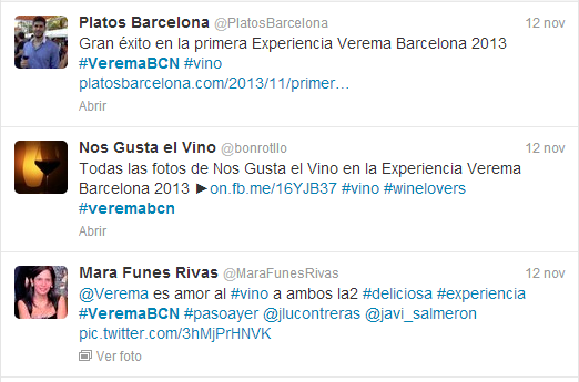 Las cifras en Twitter de la Experiencia Verema Barcelona 2013 #VeremaBCN
