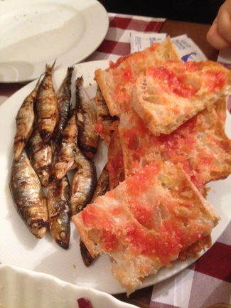 Las sardinas a la brasa.