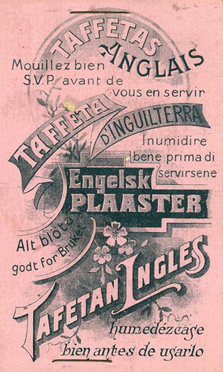  ~ de heridas, o ~ inglés.  1. m. p. us. tafetán que, cubierto por una cara con cola de pescado, se empleaba como aglutinante para cubrir y juntar los bordes de la herida.