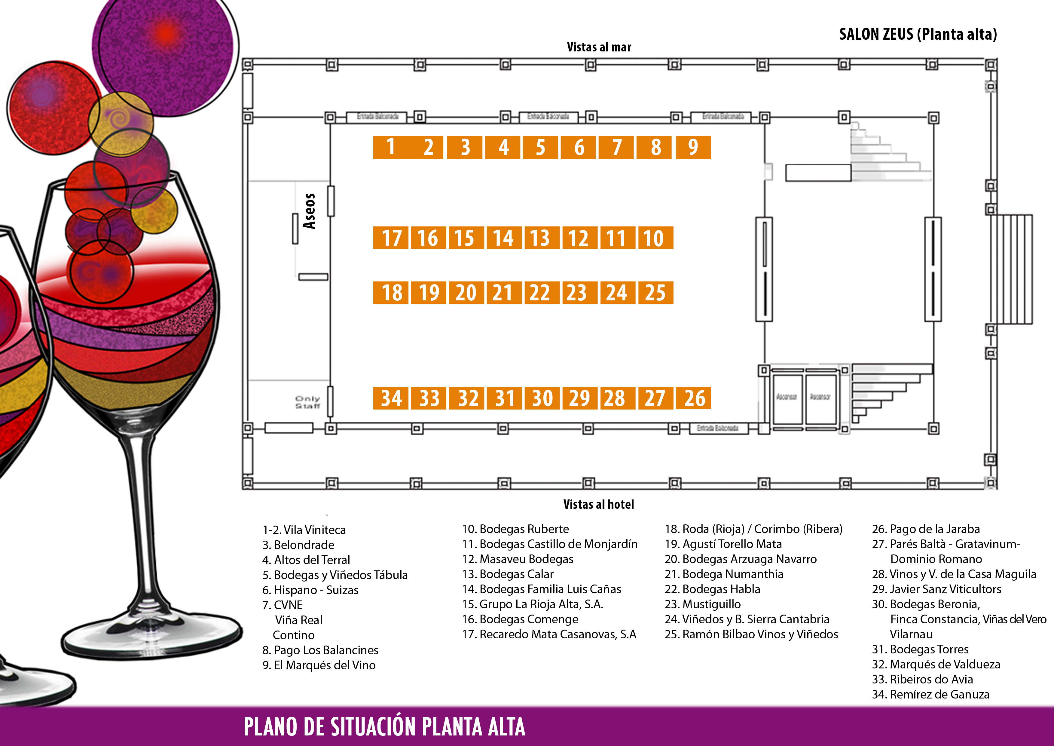 Plano de los expositores asistentes en la Experiencia Verema Valencia 2014