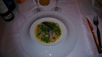 Guisantes con tripa de bacalao