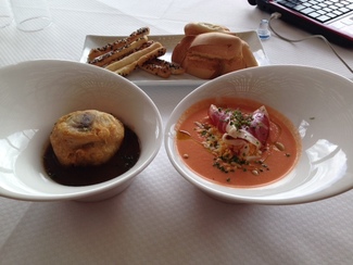 Salmorejo "Pata Negra" & Rabo de toro en tempura