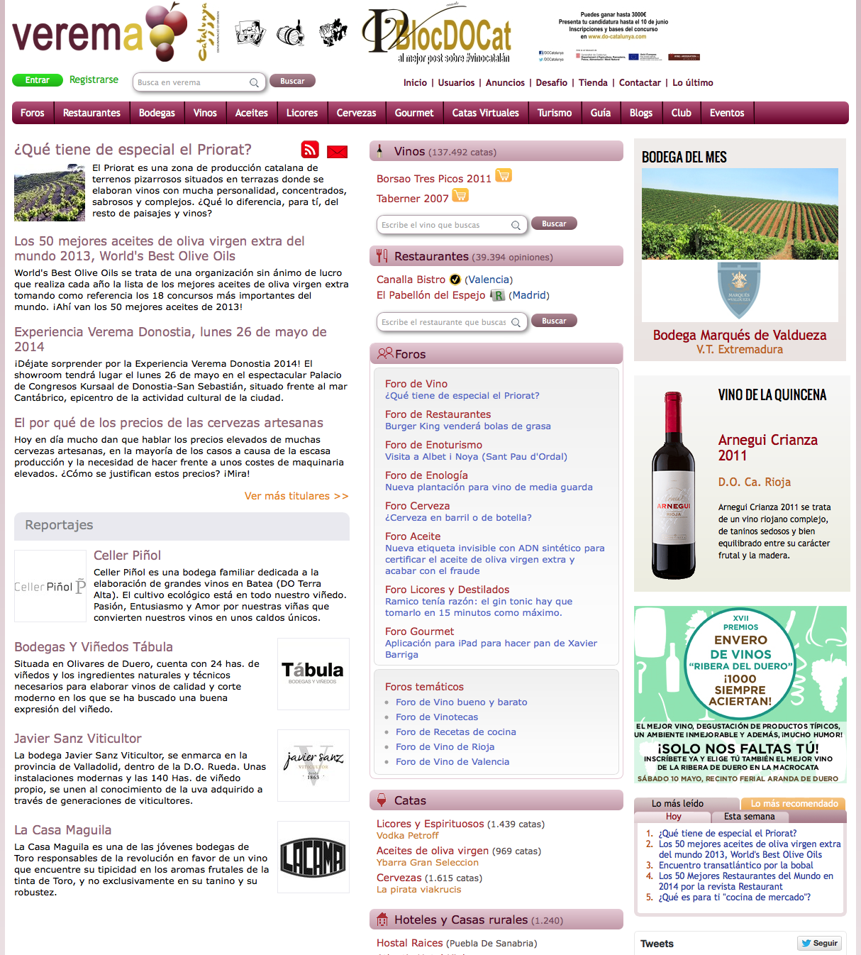 XVI Concurso Regional de Sumilleres CyL Burgos 5/5/2014