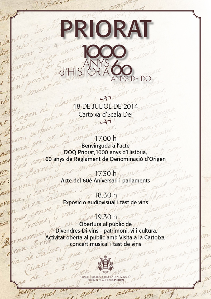 La Denominación de Origen Calificada Priorat celebra su 60 aniversario