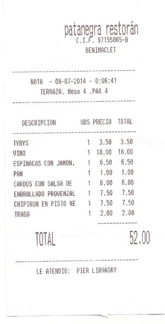 Restaurante Patanegra en Valencia