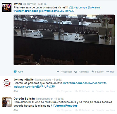 Las cifras en Twitter del Encuentro de Foreros Verema Penedès #VeremaPenedes