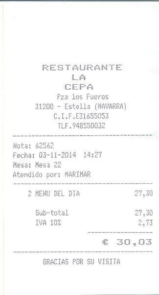 Restaurante La Cepa en Estella