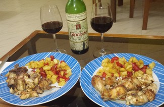 La cena del pollo al ajillo