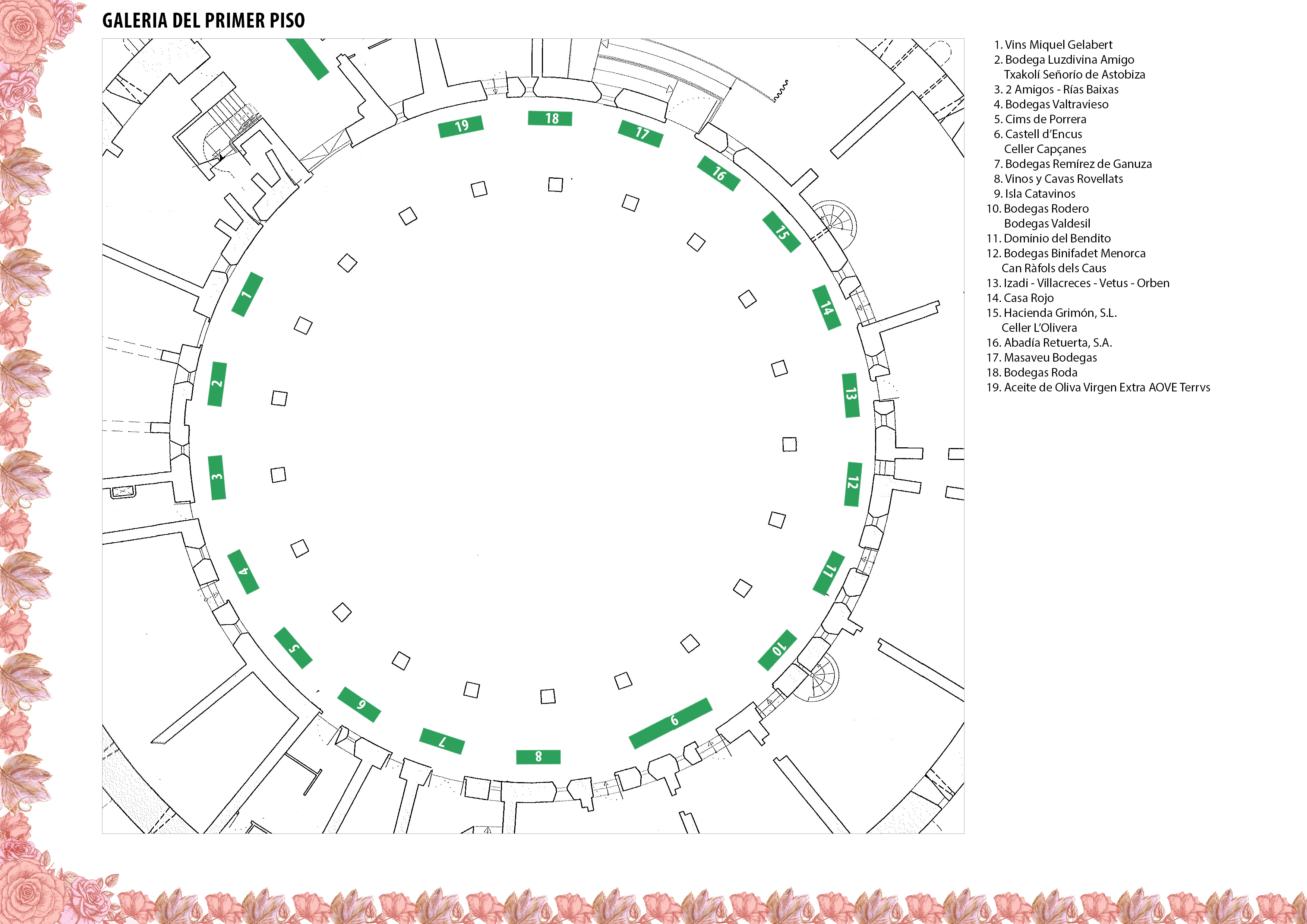 Plano de los expositores de la Experiencia Verema Mallorca #VeremaMallorca