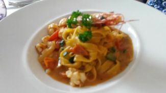 Tagliatelle con gambas
