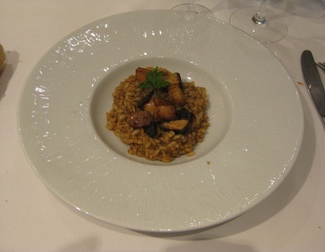 Arroz meloso con panceta y foie