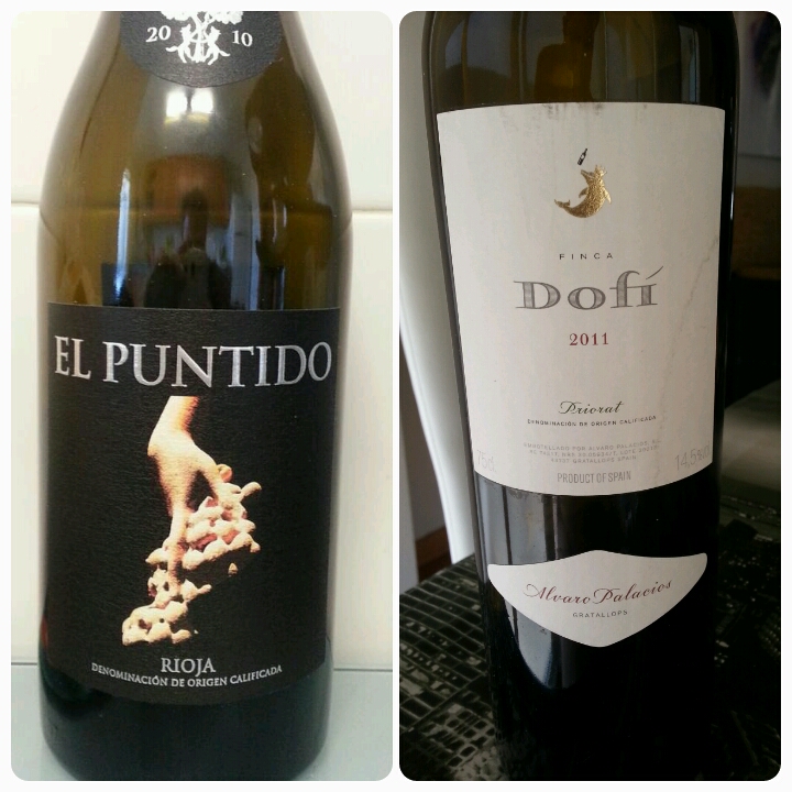 Dos buenos vinos. Un riojano y uno del Priorat.