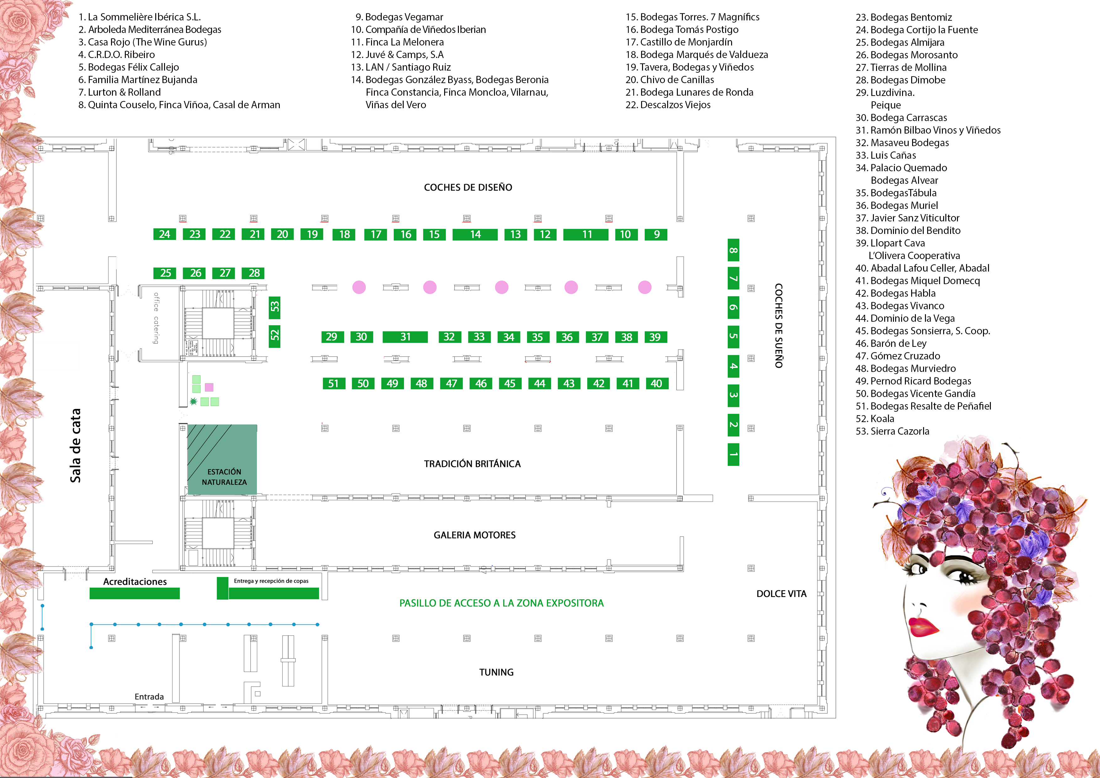 Plano de los expositores asistentes a la Experiencia Verema Málaga 2015