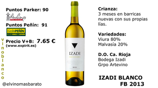 Izadi Blanco Fermentado en Barrica 2013