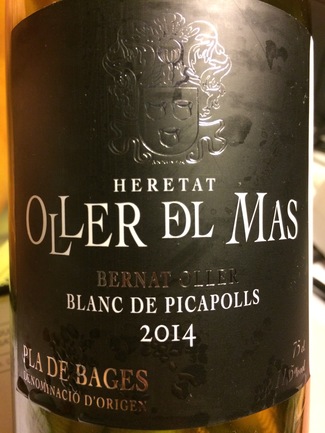 Bernat Oller blanc de Picapolls 2014