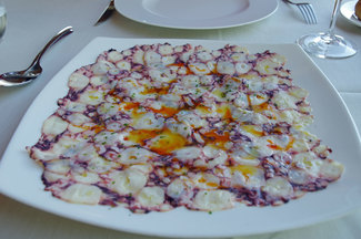 Milhojas de pulpo con patatas