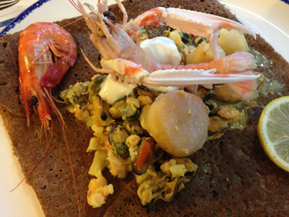Galette de frutos del mar y vieiras