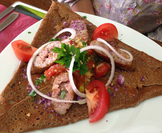 Galette con embutido bretón