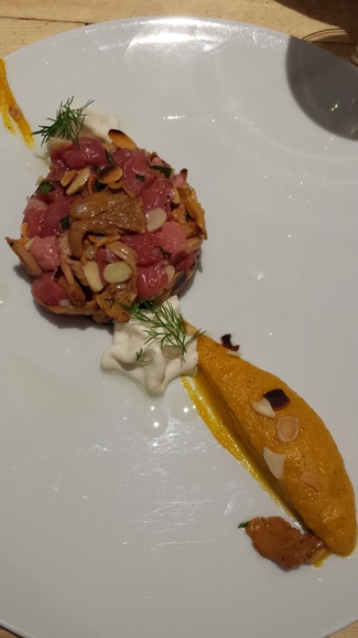 Tartar de ternera con mizcalos