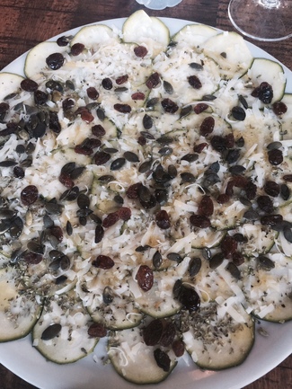 Carpaccio de calabacín, entrante BBB