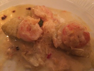 Las alcachofas con camarones gratinados