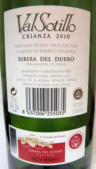 Valsotillo Crianza 2010